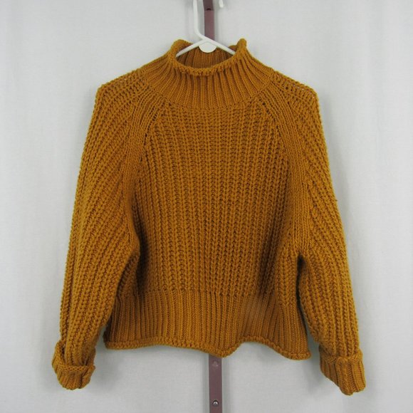 H&M Sweaters - H&M Golden Mustard Chunky Mock Neck Knit Sweater